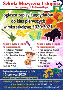 ZAPISY DO SZKOŁY MUZYCZNEJ W KLUCZBORKU